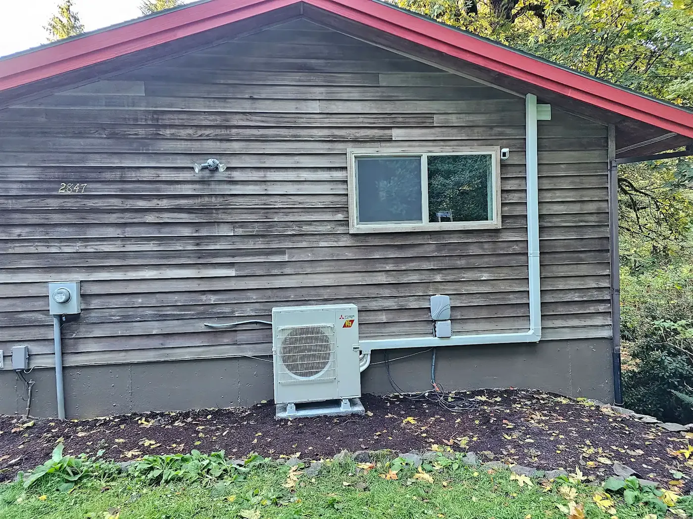 Mitsubishi ductless mini-split heat pump installation on a Vancouver, WA home